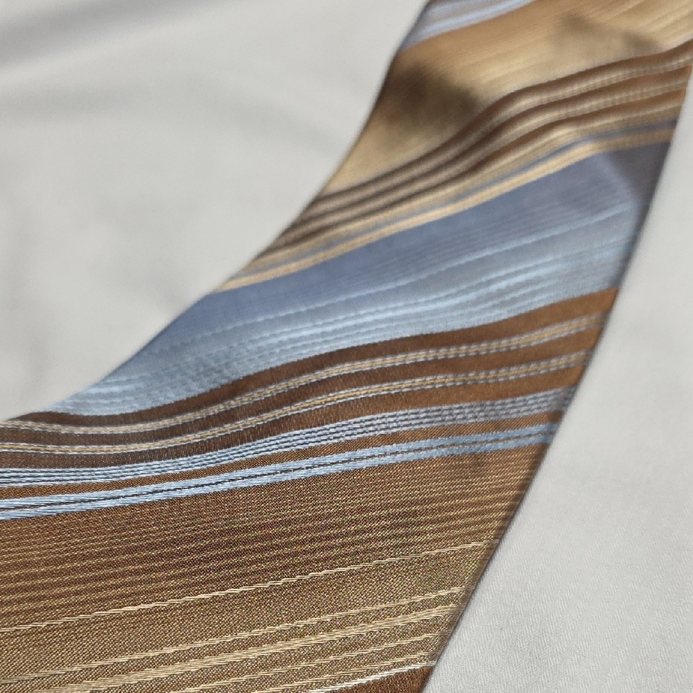 Kenneth Cole Brown and Blue Striped Tie